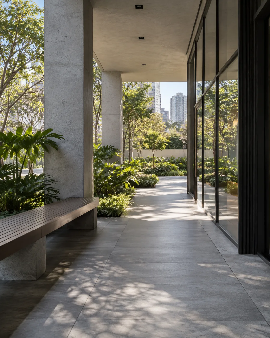 Espaço de convivência em condomínio residencial